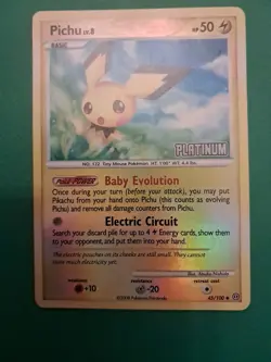 Pokemon 2008 Pichu Stormfront 45/100 Reverse Holo Platinum Stamp LP - Image 1