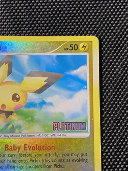 Pokemon Pichu 45/100 Platinum Stamped Reverse Holo Uncommon Stormfront LP - Image 3