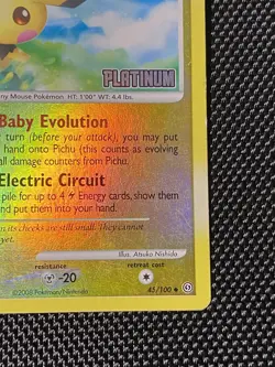 Pokemon Pichu 45/100 Platinum Stamped Reverse Holo Uncommon Stormfront LP - Image 4