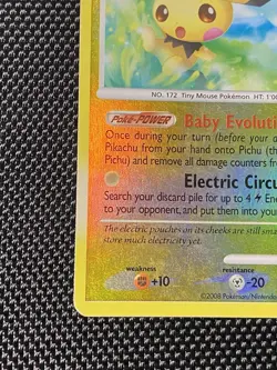 Pokemon Pichu 45/100 Platinum Stamped Reverse Holo Uncommon Stormfront LP - Image 5