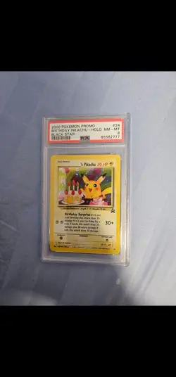 2000 Pokemon Promo Black star #24 Birthday Pikachu Holo | PSA 8 NM-MT - Image 1