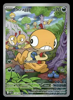 Scraggy - 138/086 - Illustration Rare - White Flare - Pokemon Card - NM/M - Image 1