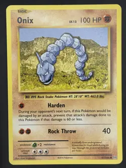Pokemon Onix 61/108 Evolutions Common Basic Fighting TCG Card - Image 1