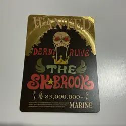 Brook The Skeleton One Piece Wanted Poster Gold Card Fan Art Display - Image 1