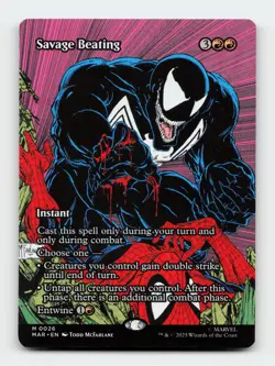 Savage Beating (Borderless) Marvel's Spider-Man Magic The Gathering MTG Card - Image 1