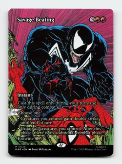 Savage Beating (Borderless) Marvel's Spider-Man Magic The Gathering MTG Card - Image 1