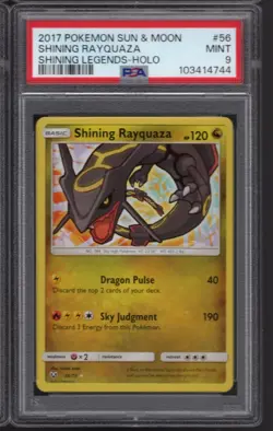 PSA 9 MINT Shining Rayquaza Shining Legends Holo Pokemon 56/73 - Image 1