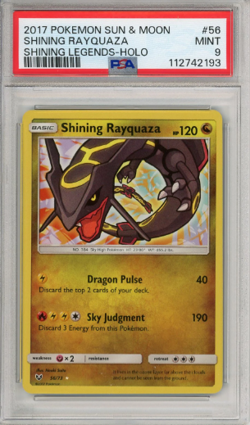 Shining Rayquaza 2017 Pokemon Sun & Moon Shining Legends Holo PSA 9 #56/73 - Image 1