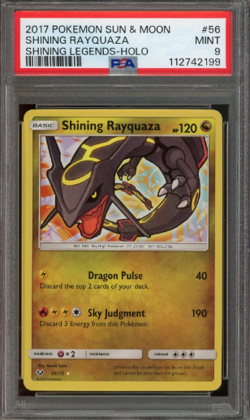 Shining Rayquaza 2017 Pokemon Sun & Moon Shining Legends Holo PSA 9 #56/73 - Image 5