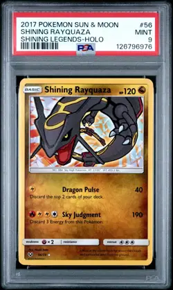 2017 Pokemon Sun & Moon Shining Rayquaza Shining Legends Holo PSA 9 Mint 56/73 - Image 1