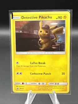 Detective Pikachu SM190 Pokemon Sun & Moon Promo Lightly Played 1 - Image 1