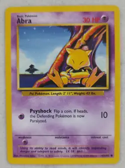 Pokemon TCG Abra Common Base Set 43/102 - Image 1