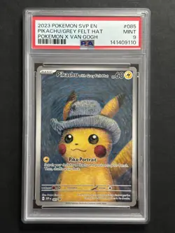 Pikachu with Grey Felt Hat SVP 085 Pokemon X Van Gogh Promo PSA 9 - Image 1
