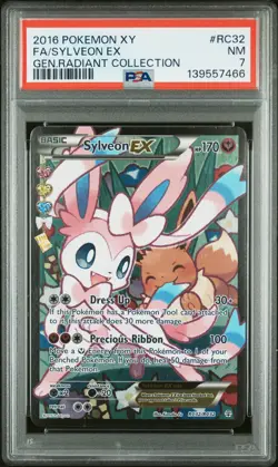 2016 POKEMON XY GENERATIONS RADIANT COLL #RC32 FULL ART/SYLVEON EX PSA 7 - Image 1