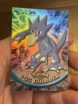1999 Topps Pokemon TV Animation Edition 55 Golduck Foil Blue Logo Rainbow Foil - Image 3