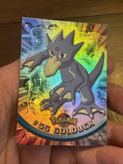 1999 Topps Pokemon TV Animation Edition 55 Golduck Foil Blue Logo Rainbow Foil - Image 4