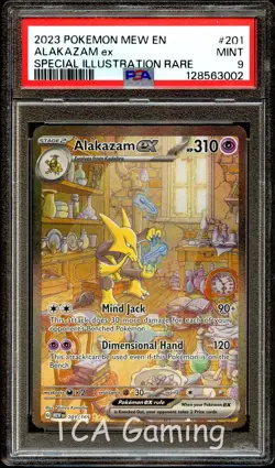 PSA 9 MINT Alakazam Ex 201/165 SPECIAL ILLUSTRATION RARE Pokemon Card 002 - Image 1