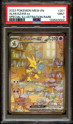 PSA 9 MINT Alakazam Ex 201/165 SPECIAL ILLUSTRATION RARE Pokemon Card 002 - Image 2