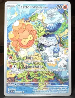 Pokemon Castform Sunny Form 195/191 Sv08: Surging Sparks Illustration Rare Card - Image 1