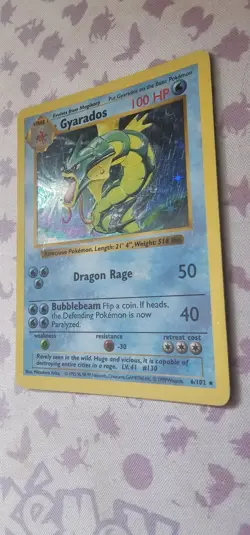 Pokemon TCG SHADOWLESS Gyarados Holo Rare Card Base Set 6/102 RAW - Image 3