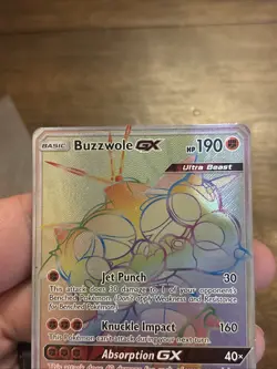 Pokemon Buzzwole GX 115/111 Crimson Invasion Rainbow Secret Rare - Image 2