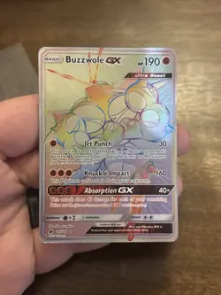 Pokemon Buzzwole GX 115/111 Crimson Invasion Rainbow Secret Rare - Image 4