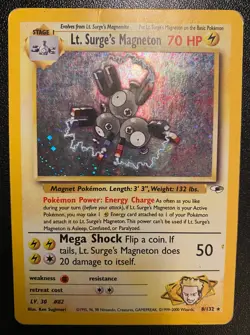 Pokemon TCG Gym Heroes - Lt. Surge's Magneton 8/132 - LP Holo - Image 1