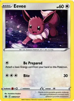 Eevee SWSH127 Sword & Shield Black Star Promo Cosmos Holo Pokemon TCG - LP - Image 1