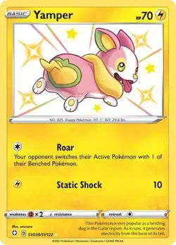Yamper SV039/SV122 SWSH Shining Fates Shiny Holo Rare Pokemon - NM - Image 1