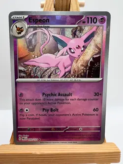 Pokemon Prismatic Evolutions - 033/131 Espeon - Master Ball Reverse Holo - NM/M - Image 1