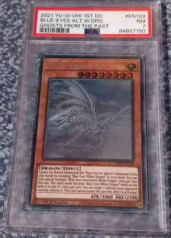 PSA 7 Blue-Eyes Alternative White Dragon GFTP-EN129 1st Edition Ghost Rare 2021 - Image 3