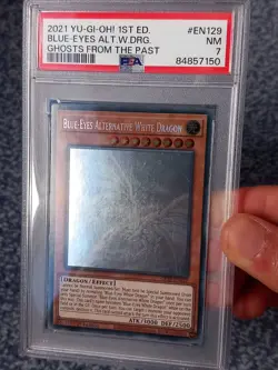 PSA 7 Blue-Eyes Alternative White Dragon GFTP-EN129 1st Edition Ghost Rare 2021 - Image 4