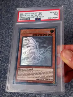 PSA 7 Blue-Eyes Alternative White Dragon GFTP-EN129 1st Edition Ghost Rare 2021 - Image 5