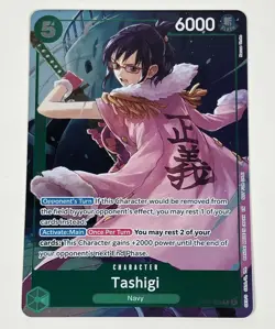 One Piece Card Game Azure Sea’s Seven Op-14 Dash Pack Promo Tashigi NM - Image 1