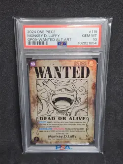 One Piece OP09 WANTED Alt Art FULL SET PSA 10 SEQUENTIAL - Image 4