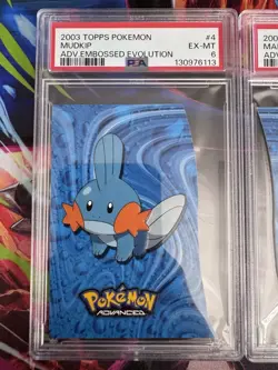 2003 Pokemon Topps Advanced Embossed Die-Cut #4 Mudkip, #5 Marshtomp,#6 Swampert - Image 2