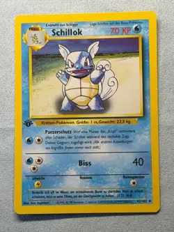 German 1st Edition Schillok/Wartortle Non-holo Pokemon TCG Base Set 42/102 NM - Image 1