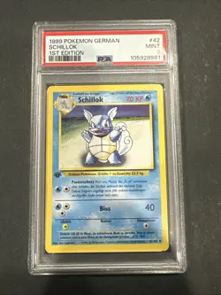 1999 Pokemon German 1st Edition Wartortle Schillok #42 PSA 9 MINT - Image 1