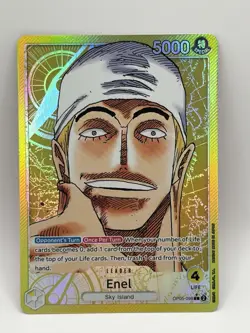 One Piece Card Game OP05 Enel Alt Art Leader AA OP05-098 English - Image 1