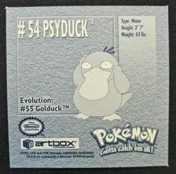 PSYDUCK Artbox Series 1 Stickers Vintage Pokemon Trading Card Game 1999 NM - Image 2