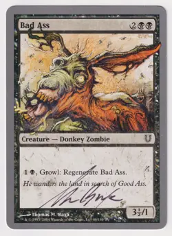 Signed Bad Ass Proof Sketch MP Unhinged Artist Thomas M. Baxa 2004 MTG Magic AP! - Image 2