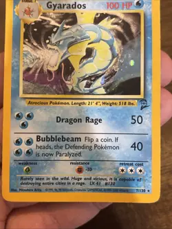 Pokemon Gyarados 7/130 Base Set 2 Holo Rare HP100 English Wizards of the Coast - Image 3