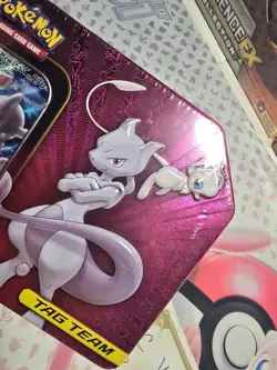 Pokemon TCG: Mewtwo & Mew GX Tag Team Power Partnership Tin Sealed 820650806322 - Image 2