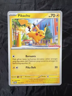 Rare Pokemon Pikachu Good Day Promo Indonesian, 148 SV-P - Image 1