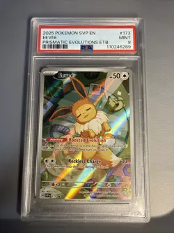 Pokemon Eevee TCG 173 Holo Promo Prismatic Evolutions ETB, PSA 9 - Image 1