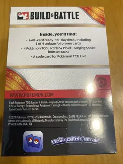 Pokemon Scarlet & Violet Surging Sparks Build And Battle Box New Sealed 4 Packs - Image 2