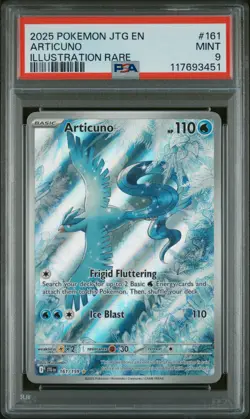 Articuno 2025 Pokemon Jtg En-Journey Together #161/159 Illustration Rare PSA 9 - Image 1
