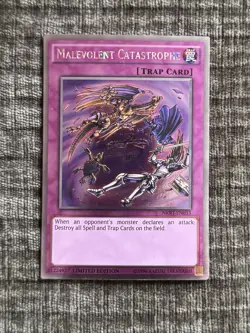 Yugioh Malevolent Catastrophe Platinum Rare NKRT-EN033 Limited Edition LP - Image 1