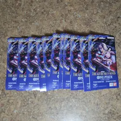11 x One Piece OP14 - THE AZURE SEA’S SEVEN - Sleeved Booster Packs Lot - Image 1