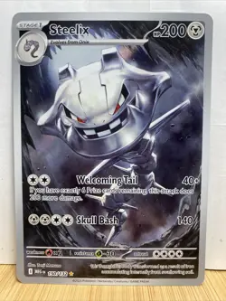 Pokemon Mega Evolution Steelix Full Art Card Illustration Rare 150/132 - Image 1